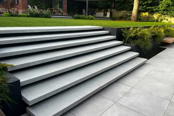 newly installed concrete steps