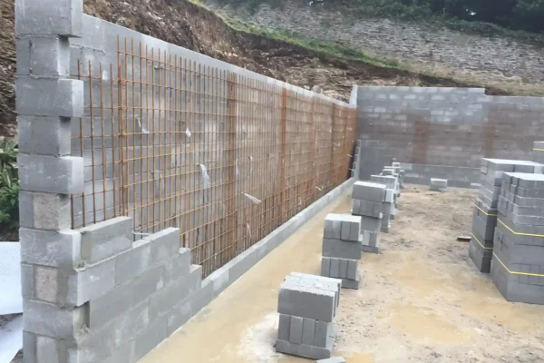 new installation of retaining wall in Greenville SC