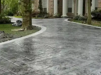 stamped concrete driveway