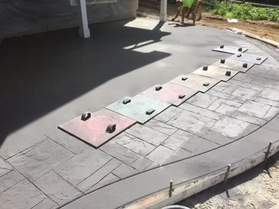 stamped concrete repair work